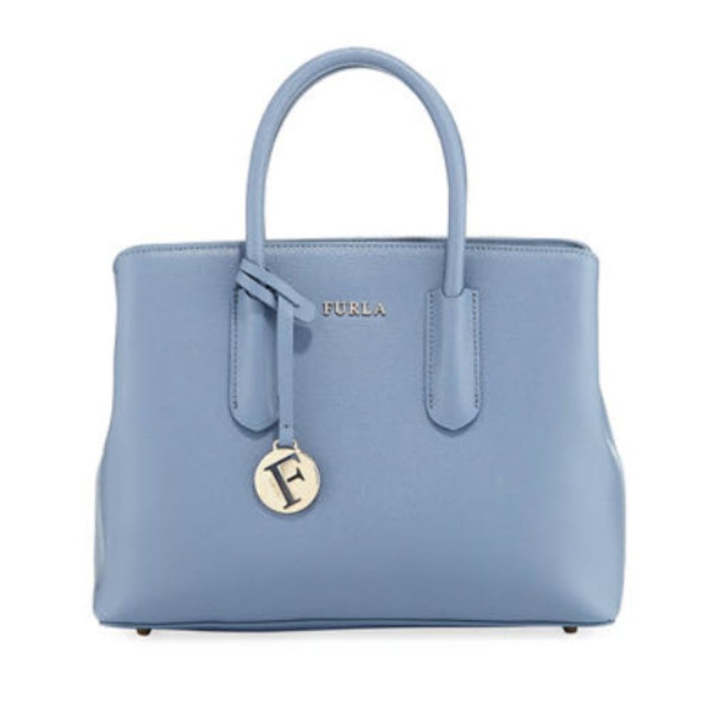 FURLA Tessa Saffiano Leather Satchel - Blue